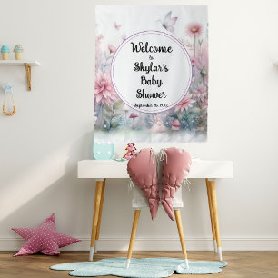 Tenture Baby shower Fairy Garden Accueil Contexte