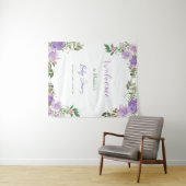 Tenture Baby Shower Fille Fleurie Printemps Violet (En situation (horizontale))