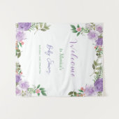 Tenture Baby Shower Fille Fleuriste Printemps Violet (Devant (Horizontal))