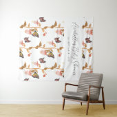 Tenture Baby Shower Fille Papillon Bohème Rose Moderne (En situation (horizontale))