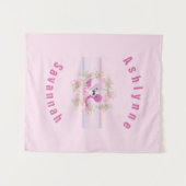 Tenture Baby shower Flamant rose rose Twins Personnalisé (Devant (Horizontal))