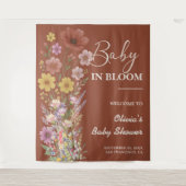 Tenture Baby shower Fleur sauvage Baby in Bloom Backdrop (Devant)