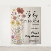 Tenture Baby shower Fleur sauvage Baby in Bloom Backdrop (Devant)