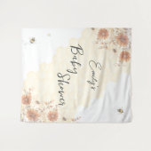Tenture Baby shower Fleur sauvage Bee Honey Boho (Devant (Horizontal))