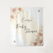 Tenture Baby shower Fleur sauvage Bee Honey Boho (Devant)