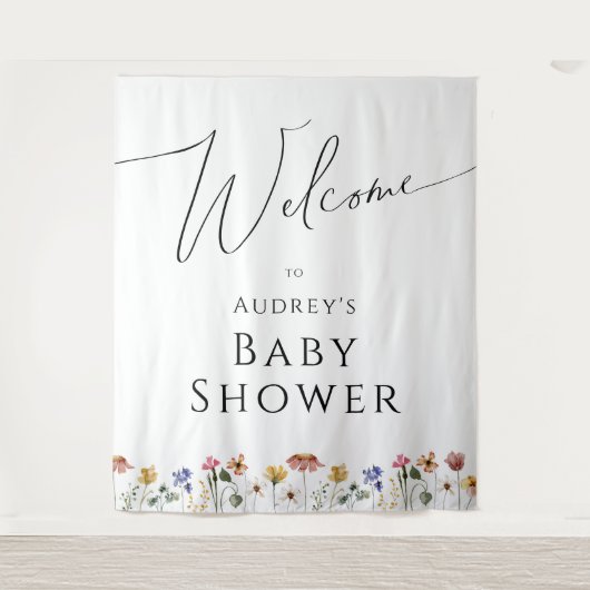 Tenture Baby shower Fleur sauvage coloré Accueil (Devant)
