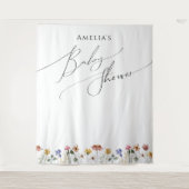 Tenture Baby shower Fleur sauvage coloré arrière-plan (Devant)