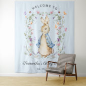 Tenture Baby shower Fleur sauvage du mignon Peter Rabbit (En situation)