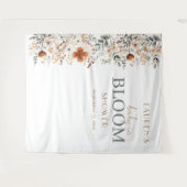 Tenture Baby shower Fleur sauvage en terre cuite aquarelle (Devant (Horizontal))