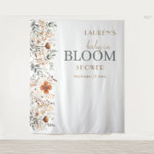 Tenture Baby shower Fleur sauvage en terre cuite aquarelle (Devant)