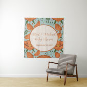 Tenture Baby shower fleur sauvage Orange Poppy (En situation)