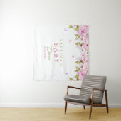 Tenture Baby Shower Fleurs de Cerisier à l'aquarelle (En situation (horizontale))