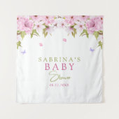 Tenture Baby Shower Fleurs de Cerisier à l'aquarelle (Devant)