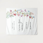 Tenture Baby Shower Fleurs Sauvages (Devant (Horizontal))