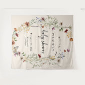 Tenture Baby Shower Floral Boho (Devant (Horizontal))