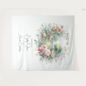 Tenture Baby shower Floral Bow romantique Bienvenue (Devant (Horizontal))