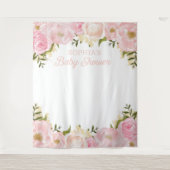 Tenture Baby shower Floral rose - fond de la photo (Devant)