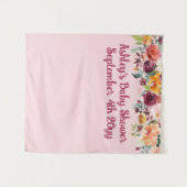 Tenture Baby shower floral rose vif - Arrière-plan (Devant (Horizontal))