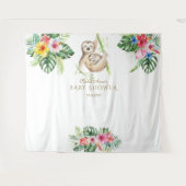Tenture Baby shower floral SlothTropical Prop (Devant (Horizontal))