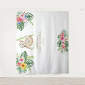 Tenture Baby shower floral SlothTropical Prop (Devant)