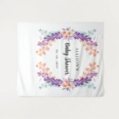 Tenture Baby shower floral violet rustique (Devant (Horizontal))