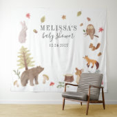 Tenture Baby Shower Forêt Rustique de la Forêt Animaux Mig (En situation (horizontale))