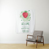 Tenture Baby Shower Fruit Rouge Vert Fraise (En situation)