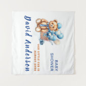 Tenture Baby shower garçon minimaliste aquarelle (Devant (Horizontal))