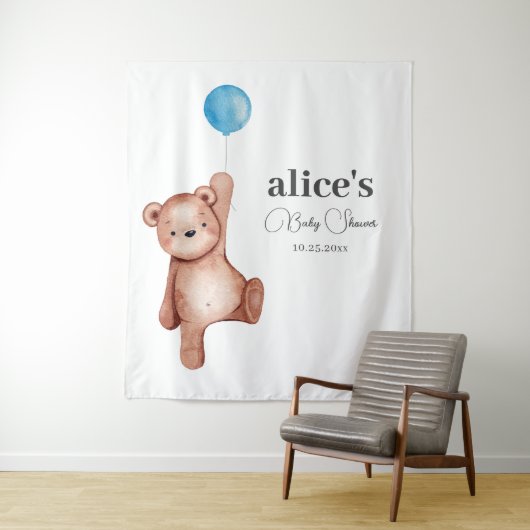 Tenture Baby shower Garçon Teddy Bear (En situation)