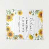 Tenture Baby Shower Jaune Élégant Tournesol Ensoleillé (Devant (Horizontal))