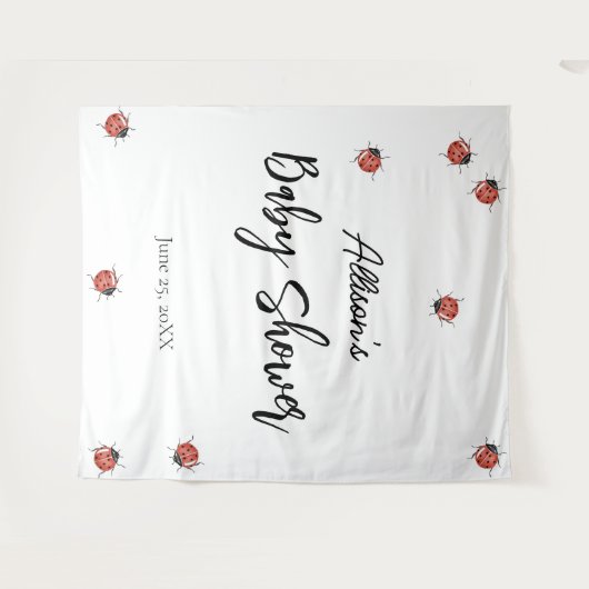 Tenture Baby shower Ladybug (Devant (Horizontal))