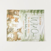 Tenture Baby shower mignonne Bois Bébé Animaux (Devant (Horizontal))