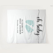 Tenture Baby shower Mint Green Baby Photo Booth Backdrop (Devant (Horizontal))