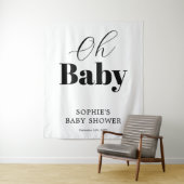 Tenture Baby shower moderne Black White Oh (En situation)