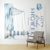 Tenture Baby shower Nautical Boy - fond photo (En situation (horizontale))