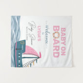 Tenture Baby shower nautique rose - Accueil (Devant (Horizontal))