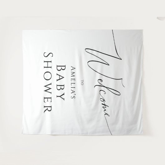 Tenture Baby shower neutre en lunettes (Devant (Horizontal))