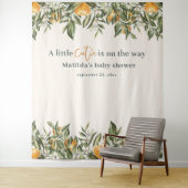 Tenture Baby shower orange rustique un petit amour de bébé (En situation)