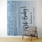 Tenture Baby shower Parties scintillant Bleue Accueil Phot (En situation)