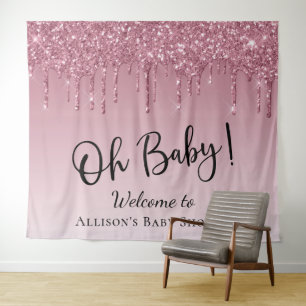 Tenture Baby shower Parties scintillant rose Accueil Photo