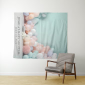 Tenture Baby shower Pastel Balloon fond (En situation (horizontale))