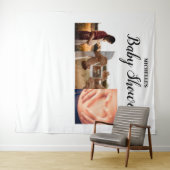 Tenture Baby shower personnalisé nom de multiples photos m (En situation (horizontale))