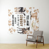 Tenture Baby Shower Petit Cow-Boy Rodeo (En situation (horizontale))