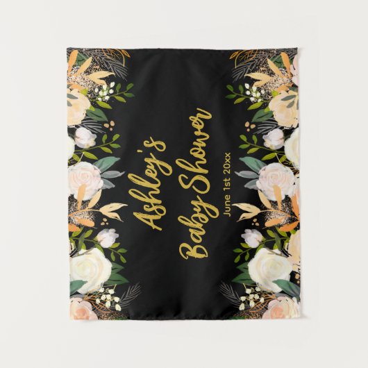 Tenture Baby shower Photo Booth Arrière-plan Floral Prop B (Devant)