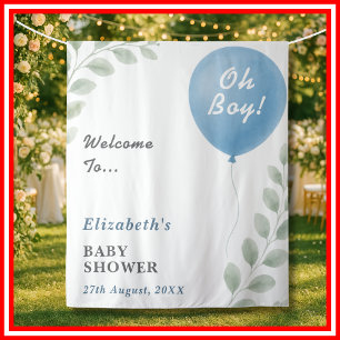Tenture Baby Shower pour Garçon Oh Boy