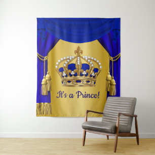 Tenture Baby shower Prince Crown Backdrops