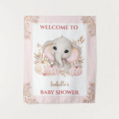 Tenture Baby shower rose automne fille Affiche de bienvenu (Devant)