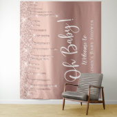 Tenture Baby shower Rose Gold Parties scintillant Bienvenu (En situation)