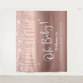 Tenture Baby shower Rose Gold Parties scintillant Bienvenu (Devant)