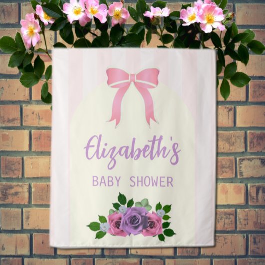 Tenture Baby shower rose Rose